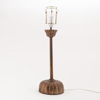 A Japanese altar stick mounted as a lamp, Meiji period (1868-1912).