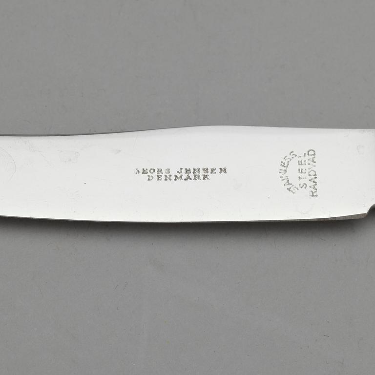 KNIVAR, 6 st, silver, Konge/Acorn, Johan Rohde för Georg Jensen. Total vikt ca 245 gram.