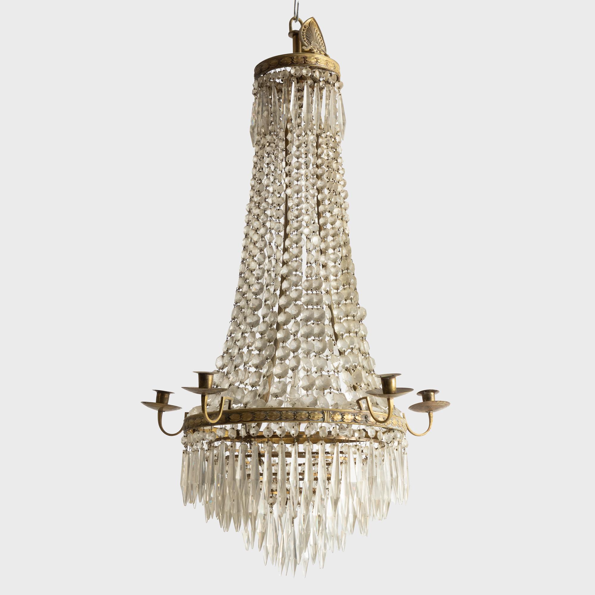 Ljuskrona, gustaviansk stil, tidigt 1900-tal.