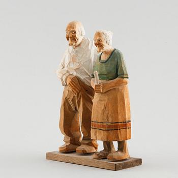 CARL OLOF TRYGG, skulptur, trä, signerad och daterad 1928.