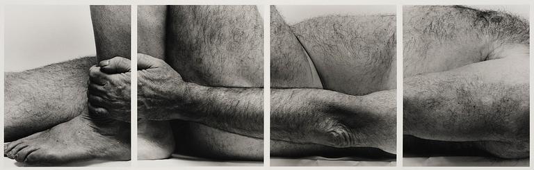 John Coplans, "Lying Figure, four panels", 1990.