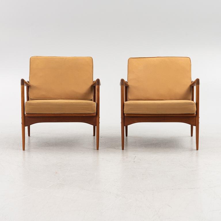 Ib Kofod Larsen, fåtöljer, ett par, "Kandidaten", OPE-möbler, 1960-tal.