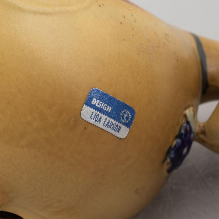 Lisa Larson, figuriner, 3 st, "Åsna" och "Ko", ur serien "Stora Zoo", Gustavsberg.