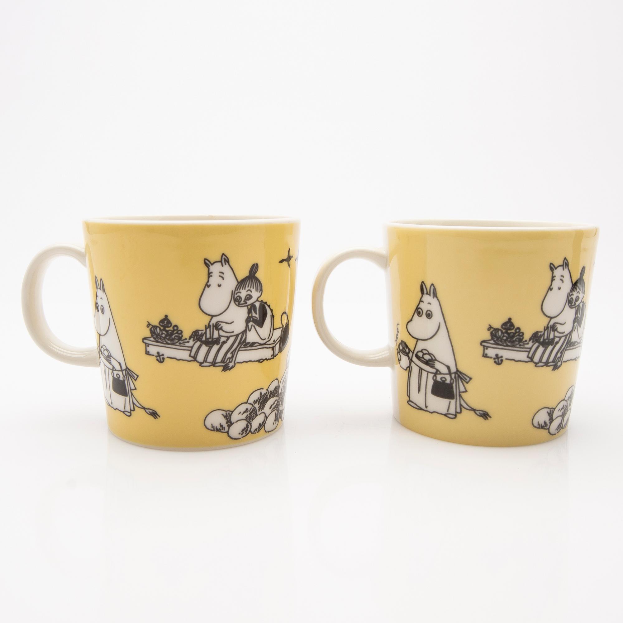 Moomin mugs, a pair, porcelain, Arabia, Finland 1990-1993.