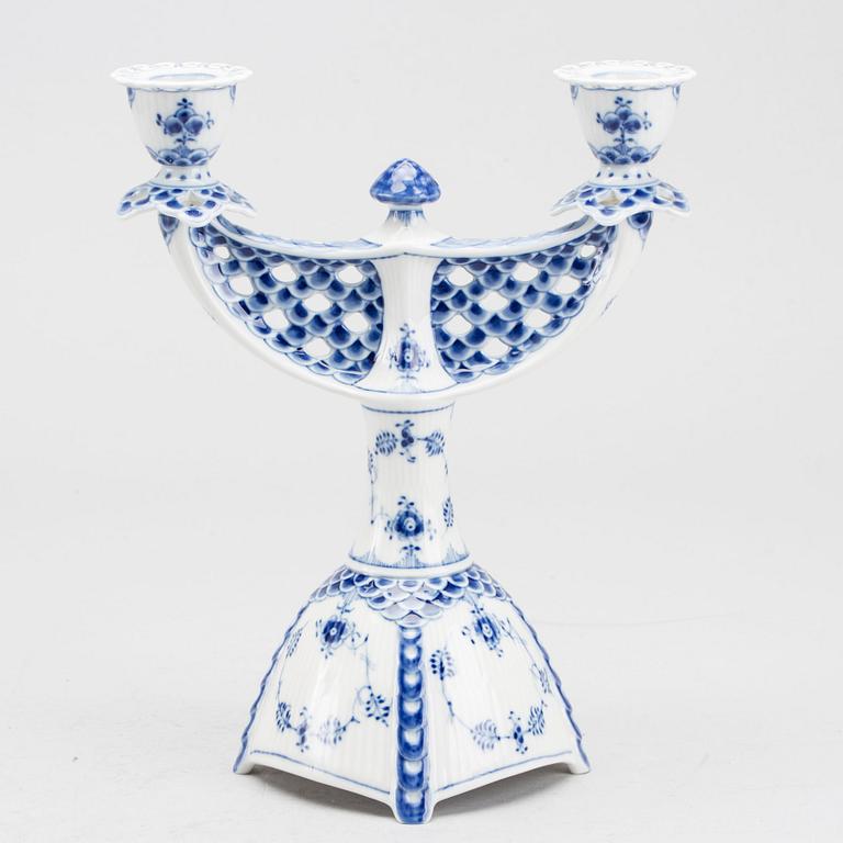 LJUSSTAKE, porslin, "Musselmalet", Royal Copenhagen,