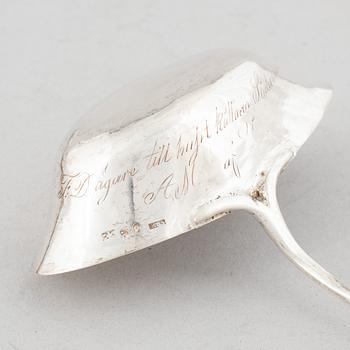 Two Swedish silver soup ladles, late 18th-early 19th Century.