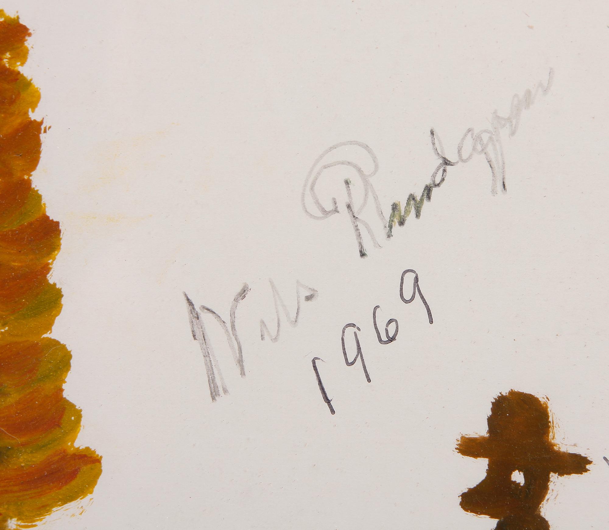 NILS RUNDGREN (BJÖRNJÄGAREN), blandteknik. Sign och dat 1969.