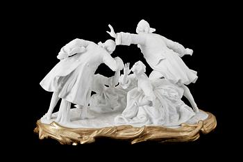 FIGURIN, biskvi samt brons, Rokokostil, 1800-talets andra hälft.