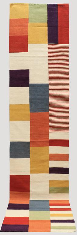 A runner, flat weave, ca 390 x 80 cm.