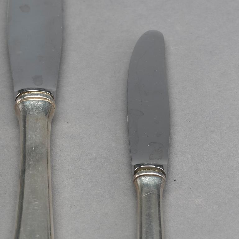 A Danish set of 36 piece cutlery, sterling mark of Anton Michelsen Copenhagen first half of the 20th century.