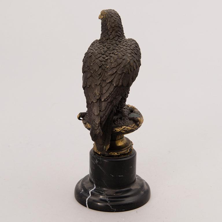 SCULPTURE, patinated bronze, on marble stand.