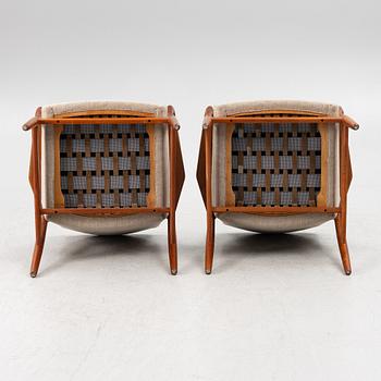 Arne Vodder, a pair of armchairs, model No. 810, Slagelse Møbelvaerk A/S, Denmark, mid-20th Century.