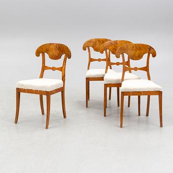 Johan Adamt Vogt, four Empire chairs, Stockholm, 1830s/40s.