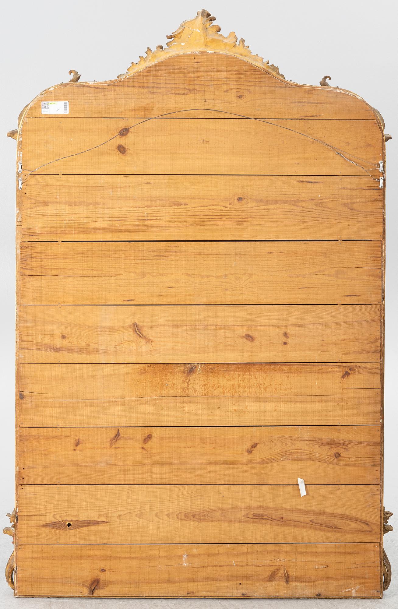 Mirror, Rococo style, late 19th century.