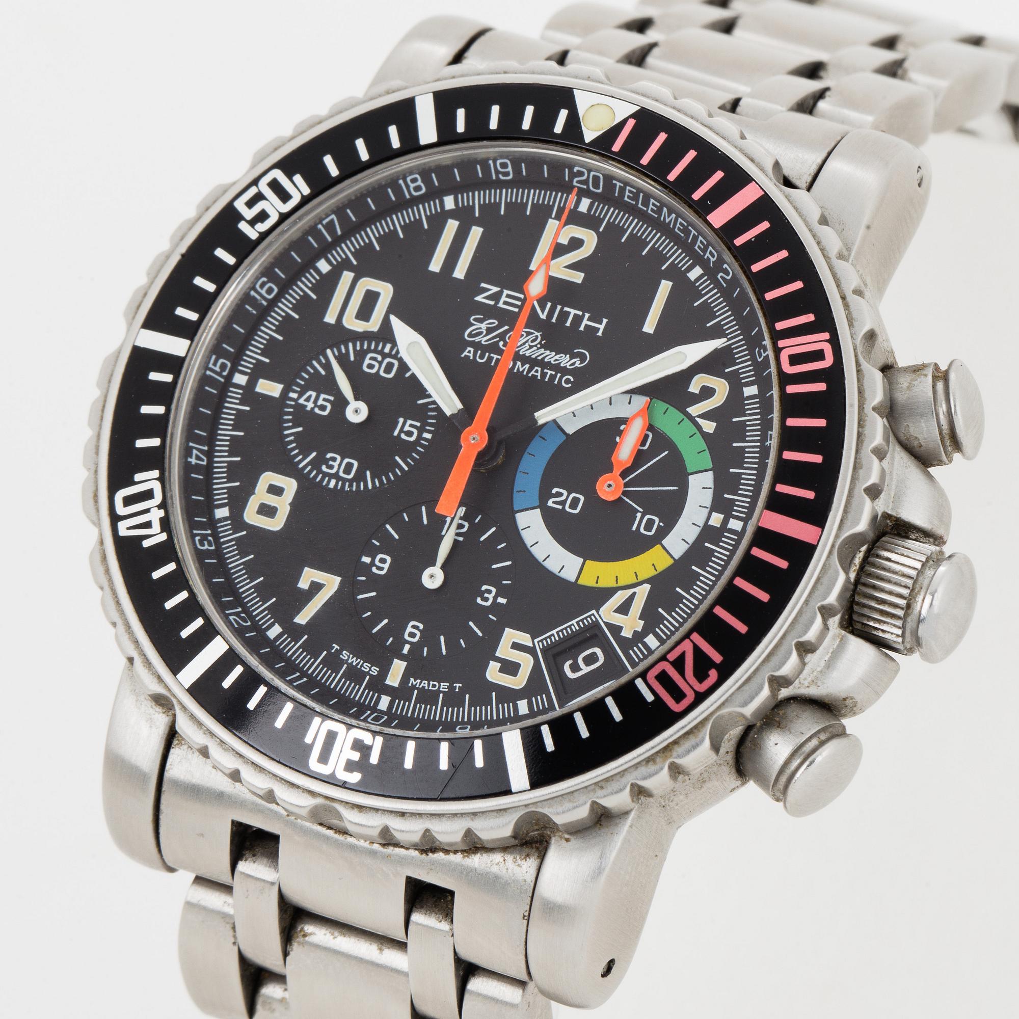 ZENITH, El Primero, Rainbow, Flyback, chronograph, wristwatch, 40 mm.