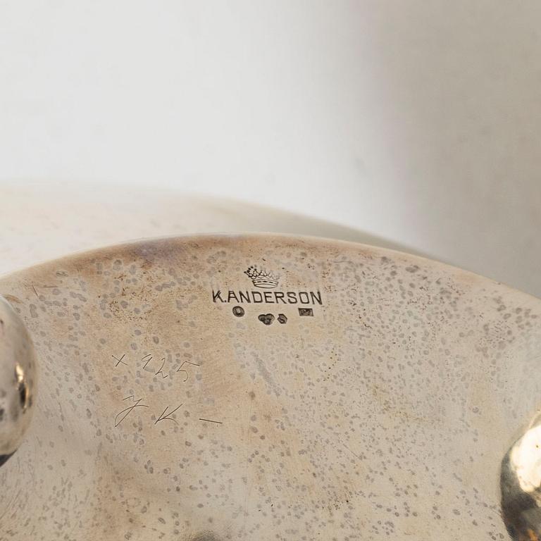 K. ANDERSON, jardiniär, silver, jugend,  Stockholm, 1917.