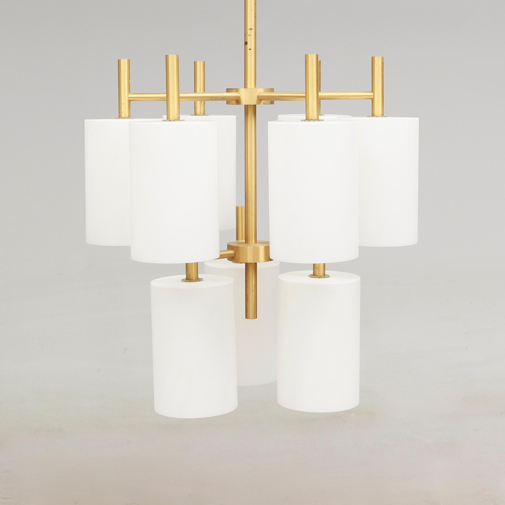 TAKLAMPA, "Candus Cylinder", Uno Kristiansson, Luxus, 1900-talets andra hälft. Höjd ca 164 cm.