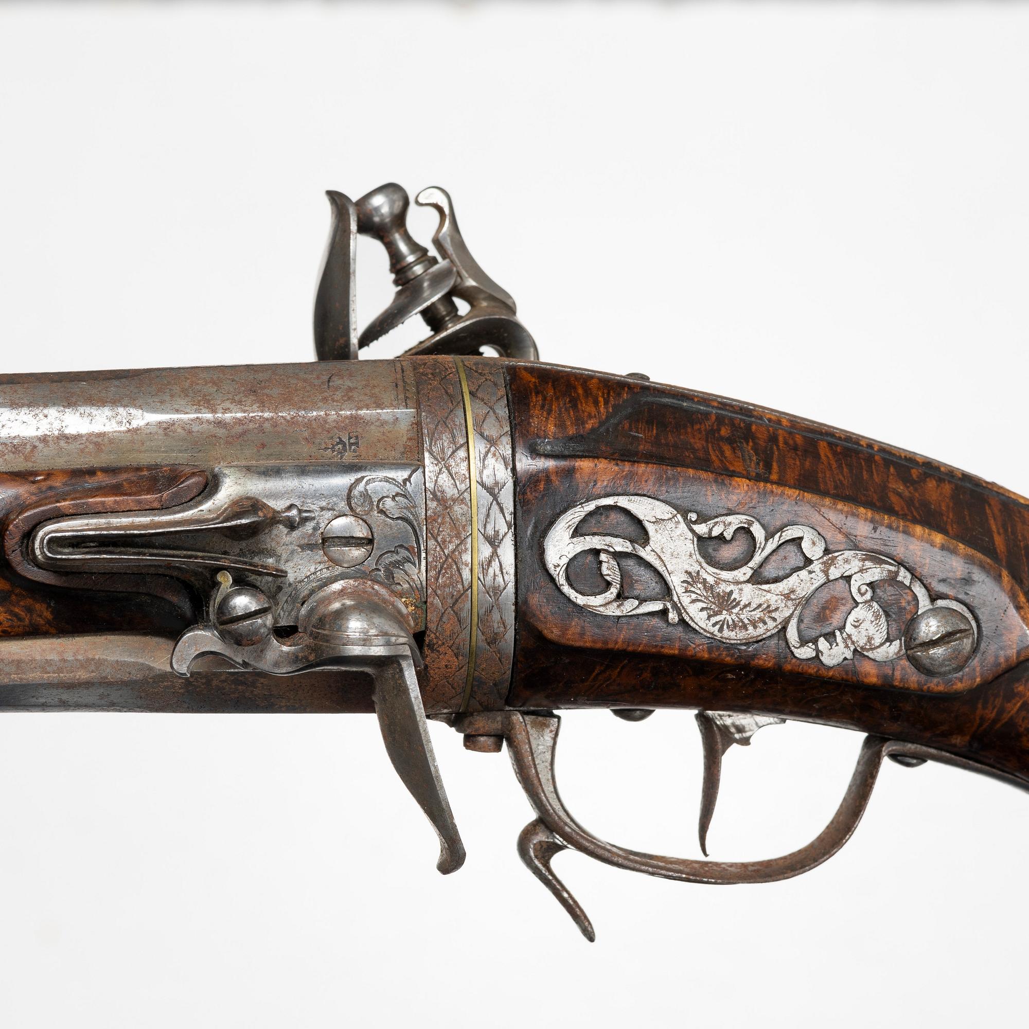 Flintlåspistol, s k Wender, signerad, 1700-talets mitt.