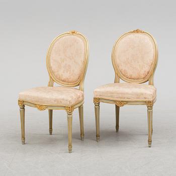 A pair of second half of the 20th century Gustavian style chairs from Nordiska Kompaniet.