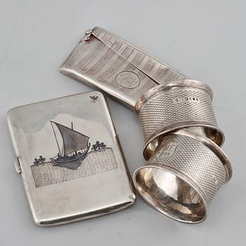 PARTI SILVER, 11 delar, mestadels England, 1800/1900-tal, vikt 475 g.