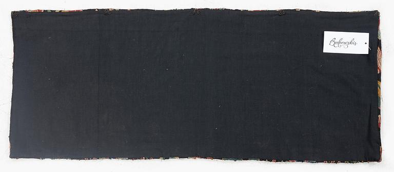 Åkdyna, "Rött Lejon", flamskväv, 86 x 36 cm, sydvästra Skåne, 1800-talets första kvartssekel.