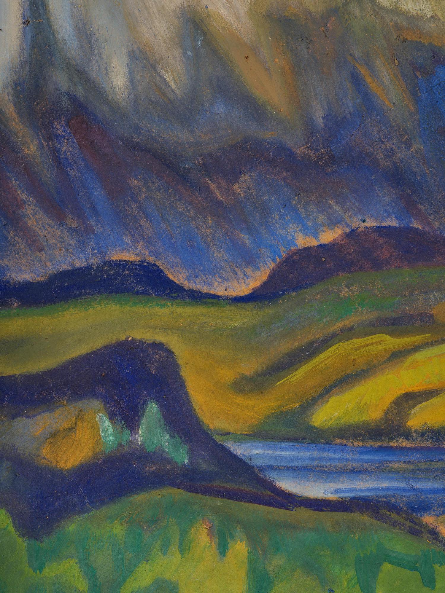 Helmer Osslund, Northern landscape with rainbow.