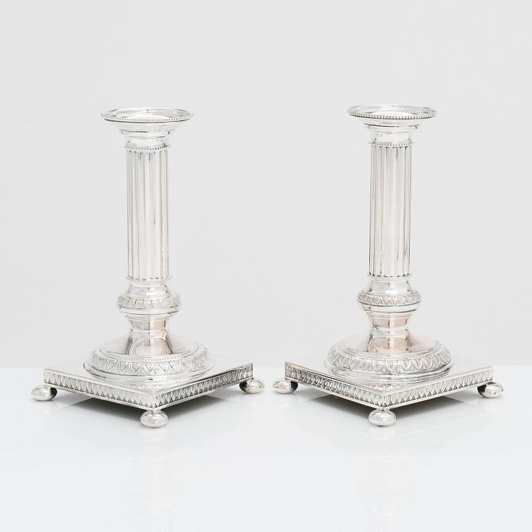 A pair of silver candlesticks, Kultateollisuus, Turku 1985 and 1990.