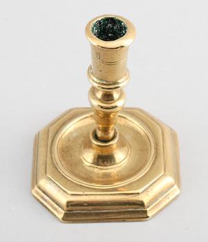 LJUSSTAKE, mässing, 1700-tal.