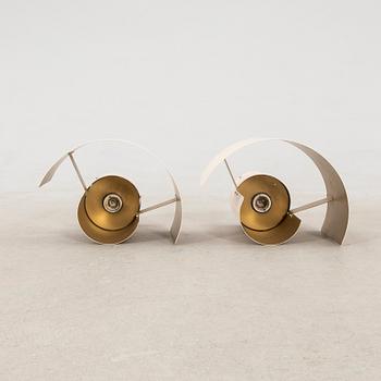 Wall/ceiling lamps, a pair by Bruno Herbst AB, second half of the 20th century.