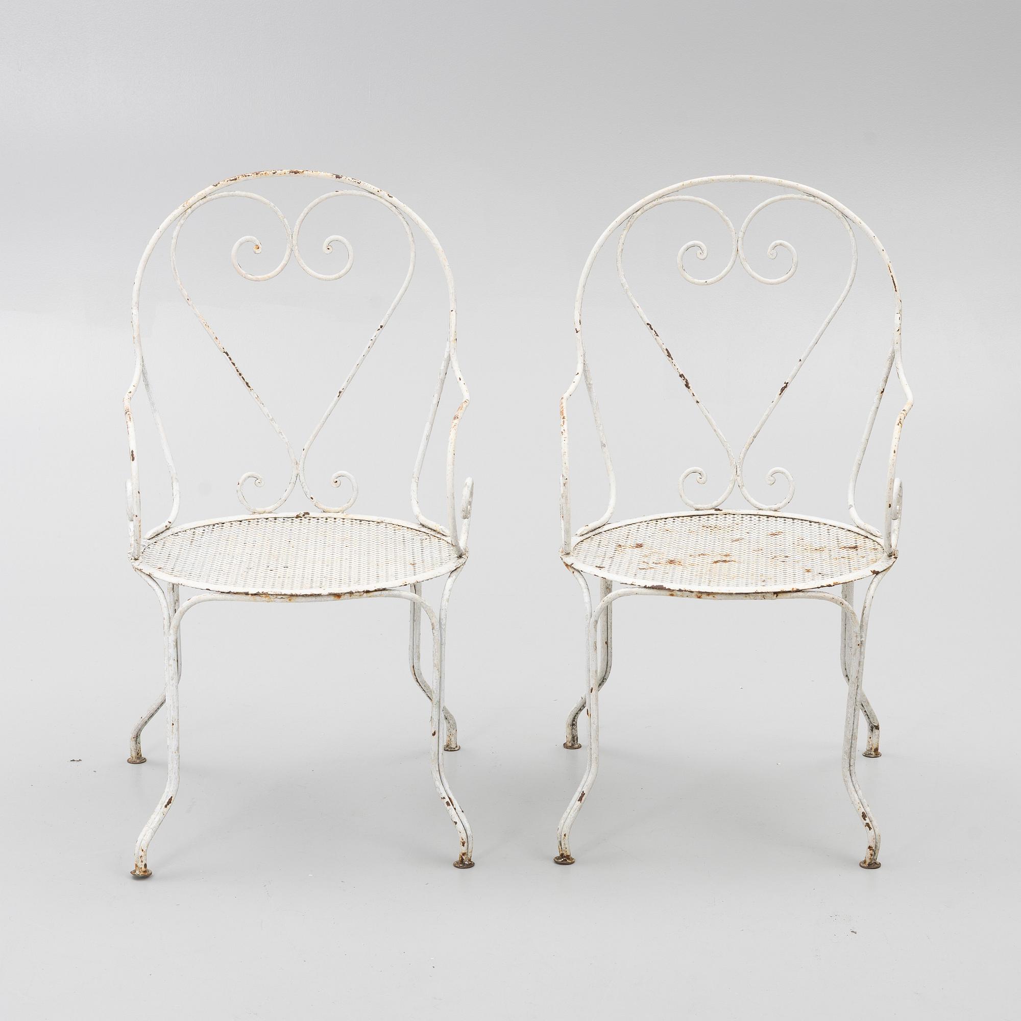 Trädgårdsmöbler, 3 delar, troligen Frankrike, 1900-talets mitt.