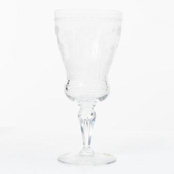 Vicke Lindstrand, rödvinsglas, 5 st, "Dalecarlia", Kosta Boda.