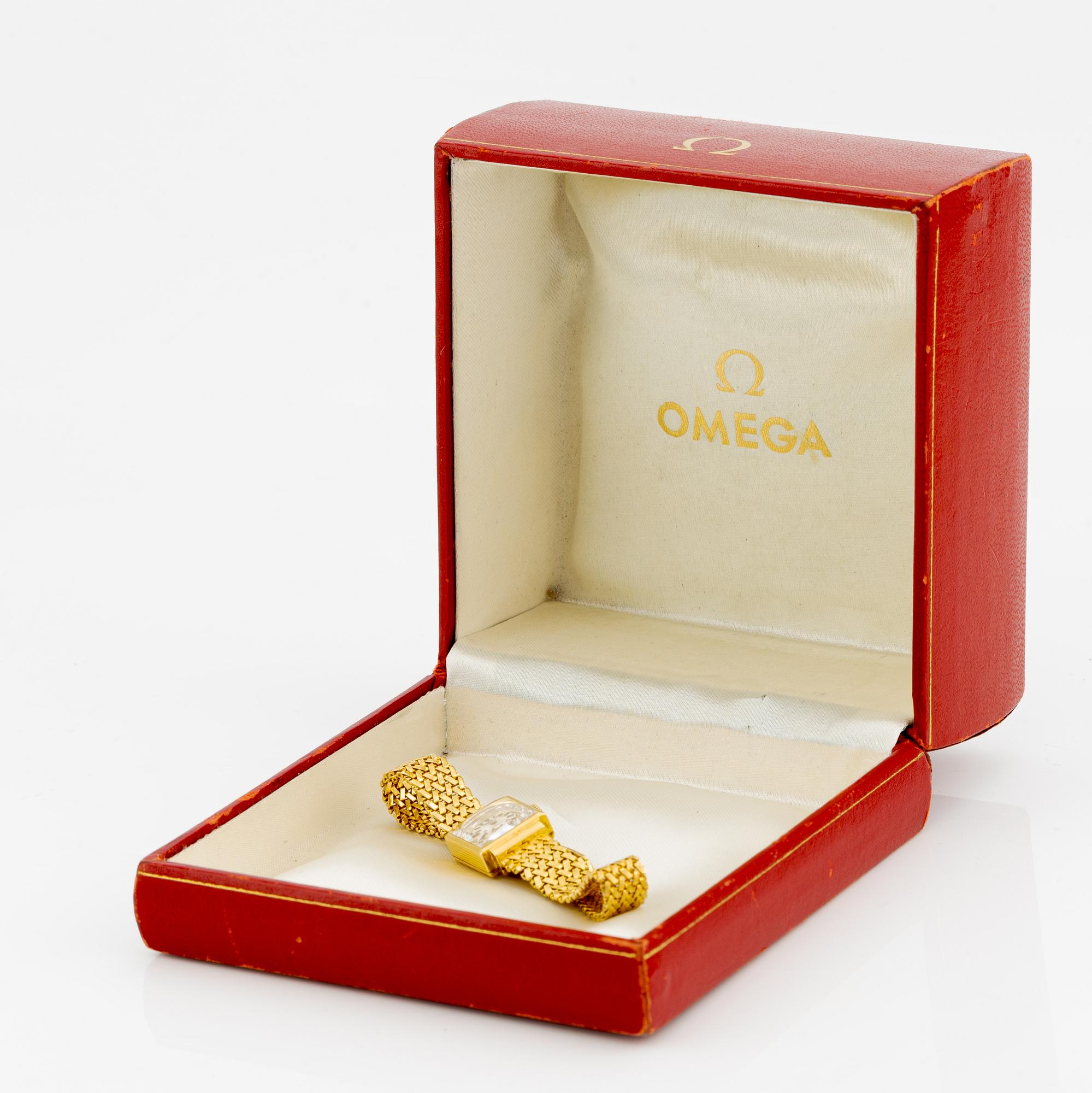 Omega, armbandsur, 18K guld, 14,5 mm.