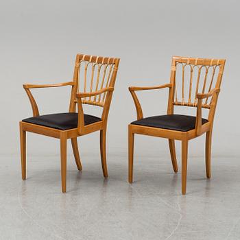 JOSEF FRANK, a pair of chairs, model 1165, Svenskt Tenn, Sweden.