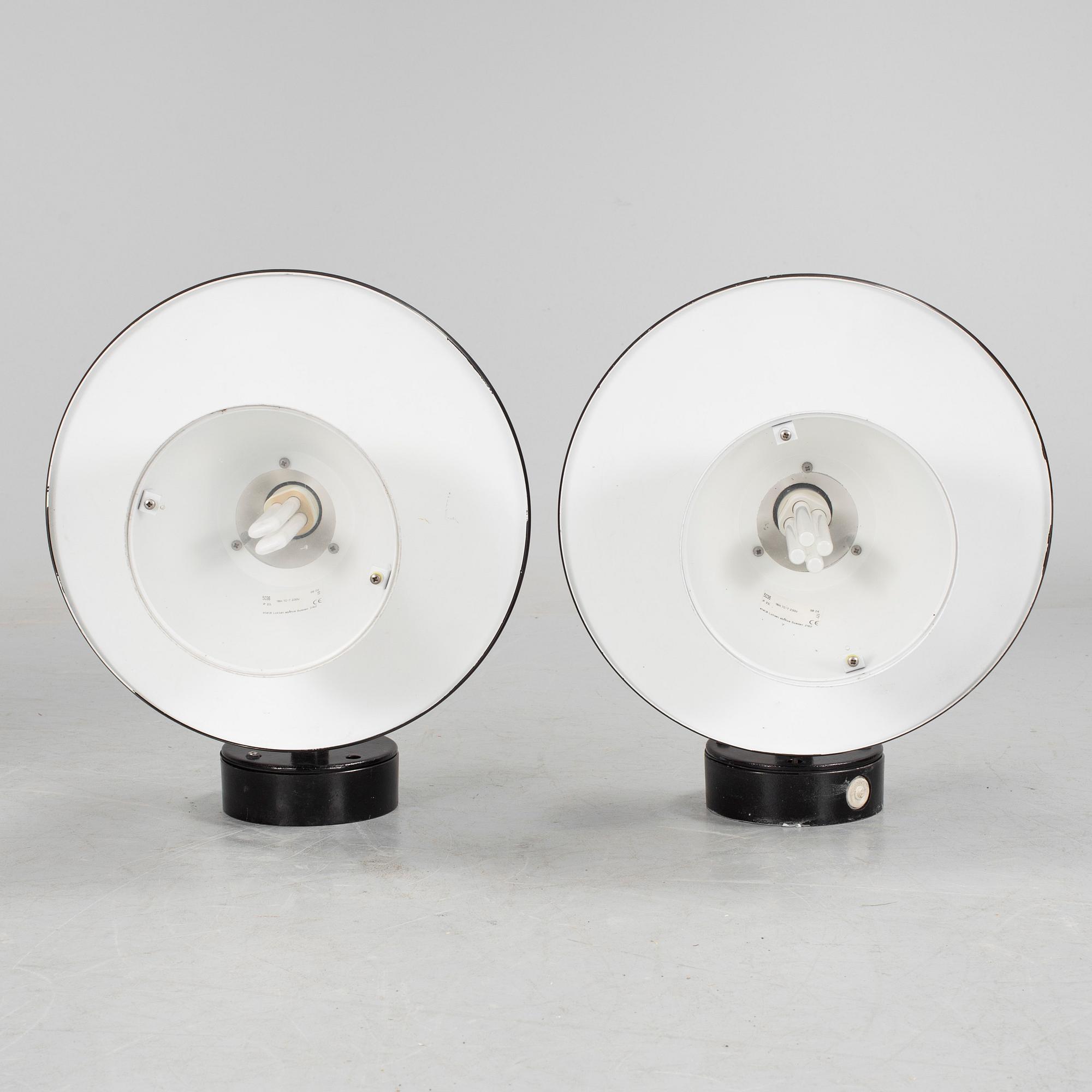 A pair of black painted "Stockholm 370" outdoor lights by Olle Andersson for Ateljé Lyktan.