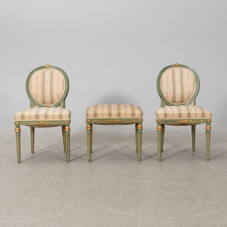 Salon group, 7 dlrs Gustavian style, first half of the 20th century.