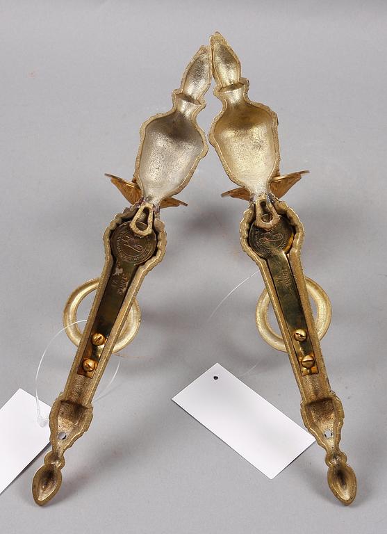 VÄGGAPPLIQUER, ett par, mässing, "Törne", ur IKEA:s 1700-talskollektion, 1990-tal.