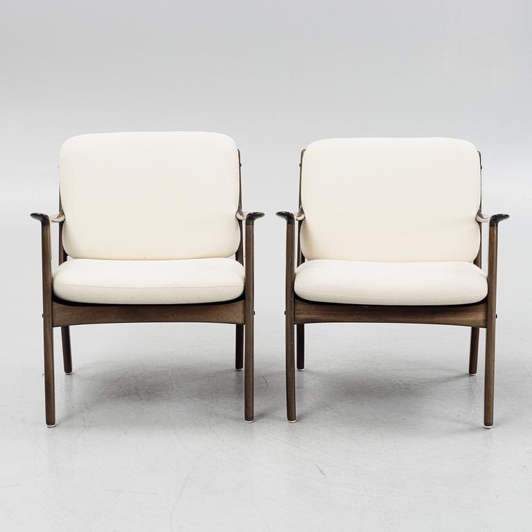 Ole Wanscher, a pair of 'PJ112' armchairs, Poul Jeppesen, Denmark 1960s-70s.