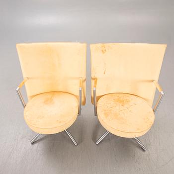 A pair of "Partner / EJ-70" swivel chairs by Johannes Foersom & Peter Hiort-Lorenzen for Erik Jorgensen Denmark 2000s.