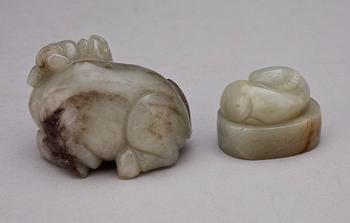 FIGURINER, 2st, jade, Kina, nutida tillverkning.