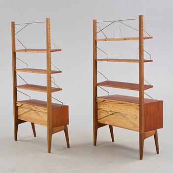 BOKHYLLOR, 2 st, "Royal System", Paul Cadovius, 1900-talets tredje kvartal.