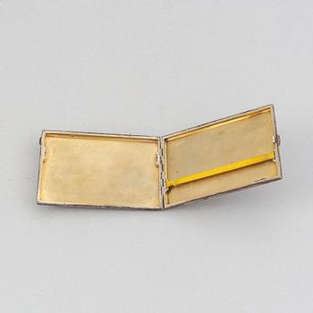 A Viennese silver cigarette case with a minature painting, Austria, around the year 1900.