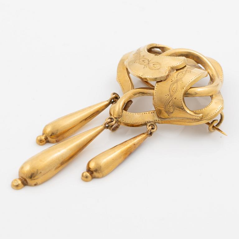 Brosch 18K guld, 1800-tal.