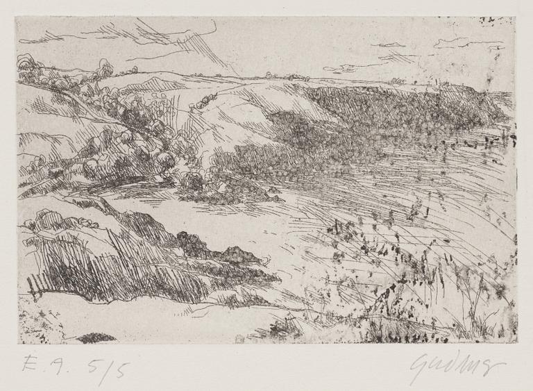 Gudmar Olovson, etching. Signed Gudmar and numbered EA 5/5 in pencil.