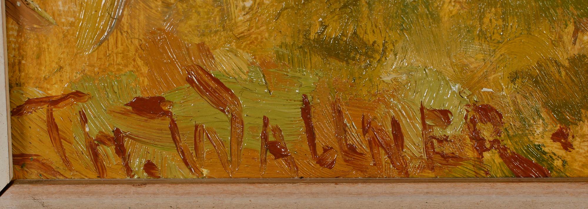THURE WALLNER, olja på pannå, sign.