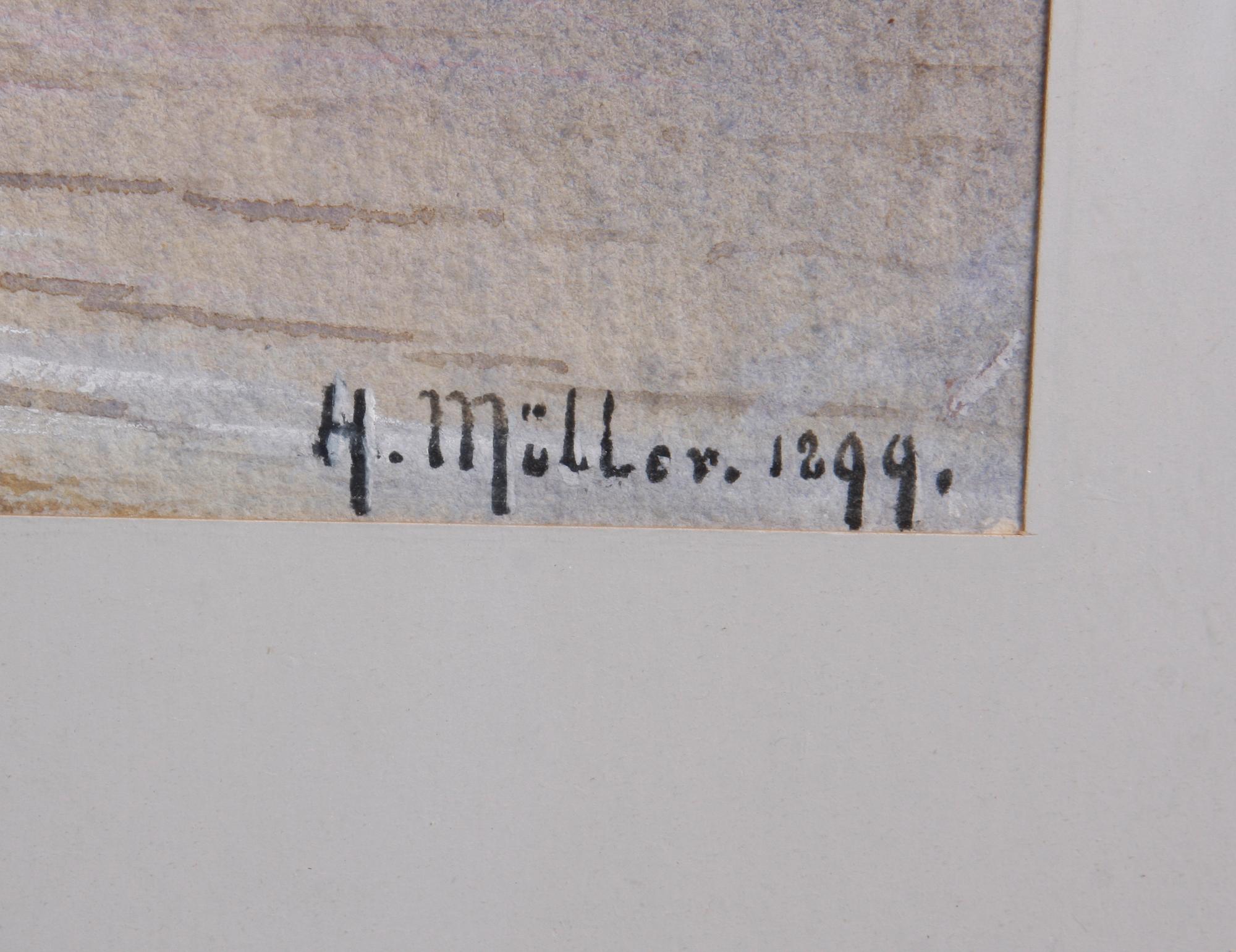 MÜLLER, HERMAN, akvarell och täckvitt, sign o dat 1899.