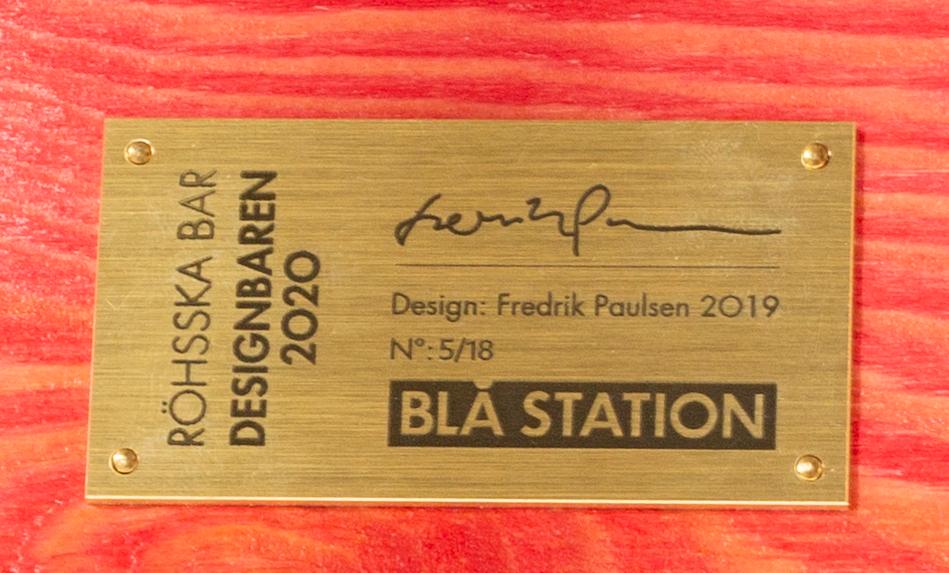 FREDRIK PAULSEN, "Röhsska"Designbaren,bar stool, Blå Station 2020, Bar stool 5/18.