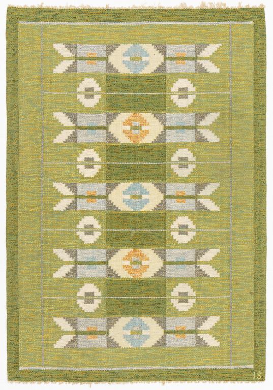 Ingegerd Silow, a carpet, flat weave, 200 x 135 cm, signerad IS.