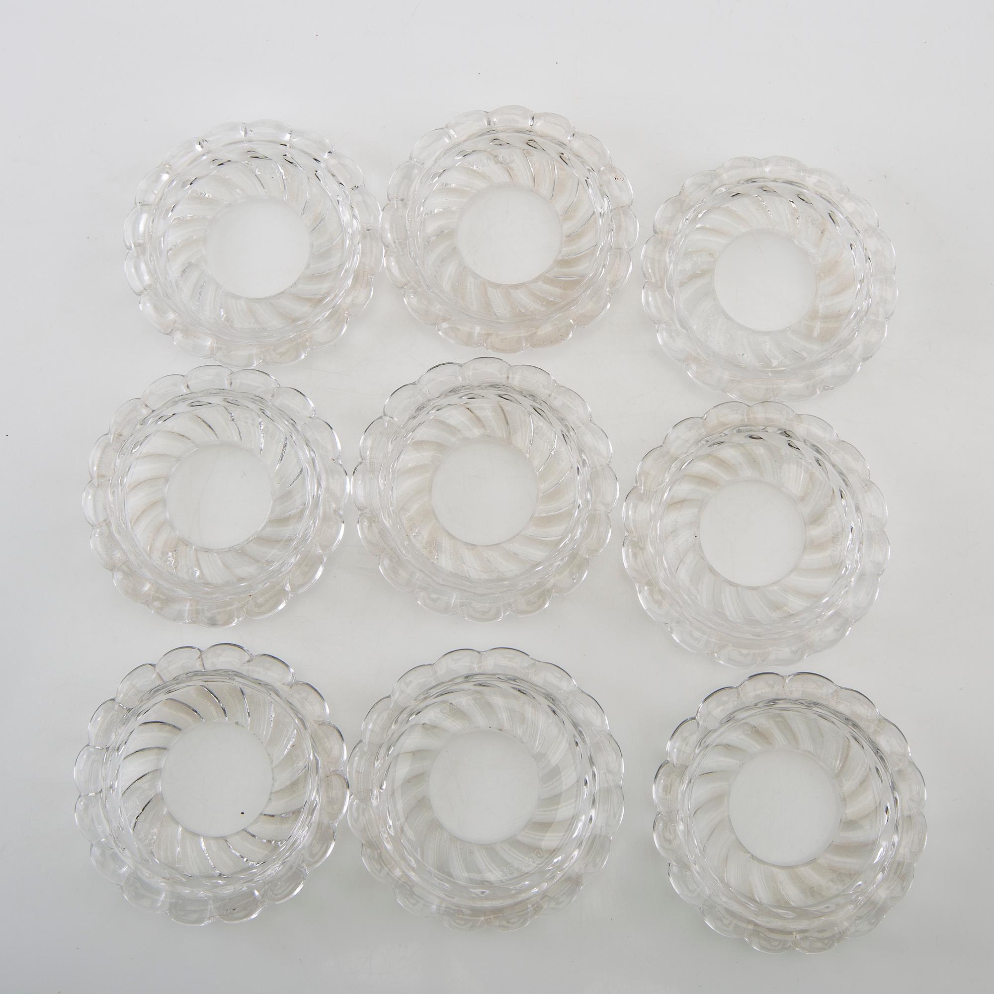 Light cuffs 9 pcs Baccarat circa 1900.