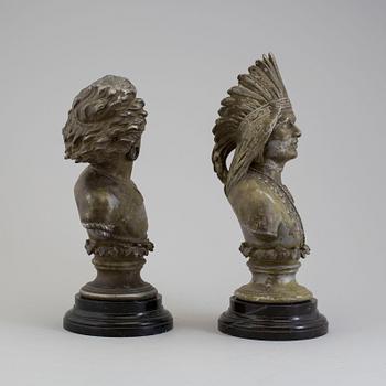 Two late 19th century portrait-busts.