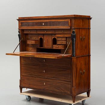 A late gustavian secretaire, Stockholm, ca 1800.